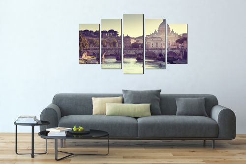 Wall art set Rome day cityscape