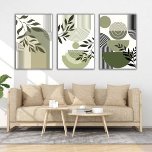1162 Wall art decoration (set of 3 pieces) Green Harmony