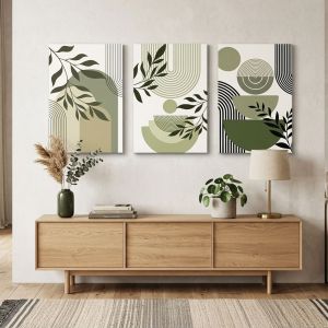 1162 Wall art decoration (set of 3 pieces) Green Harmony