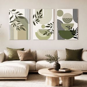 1162 Wall art decoration (set of 3 pieces) Green Harmony
