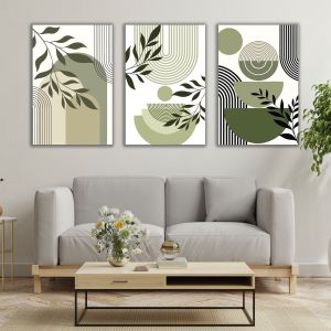 1162 Wall art decoration (set of 3 pieces) Green Harmony