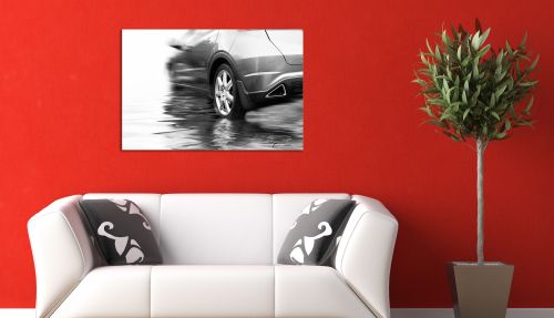 Canvas art with car