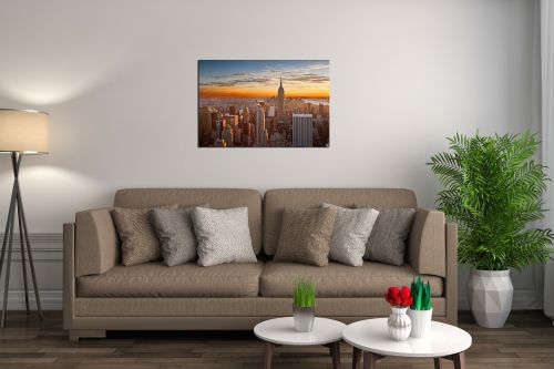 Canvas wall art cityscape New York sunset