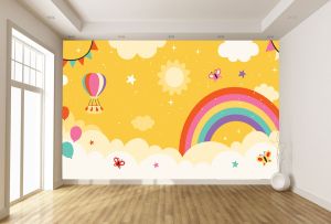 T9343 Wallpaper Colorful rainbow and balloons