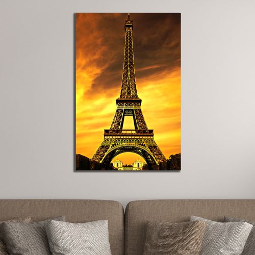 Wall art decoration cityscape Paris brown