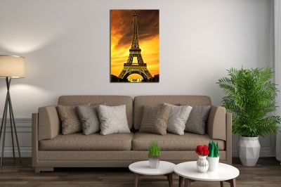 Картина градски пейзаж Париж в кафяво