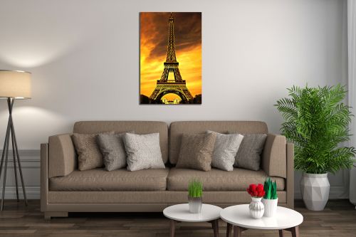 Canvas wall art cityscape Paris brown