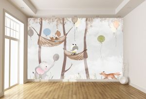 T9334 Wallpaper Fairytale forest animals