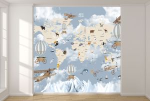 T9316 Wallpaper Kids Adventure World Map