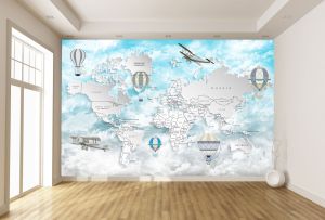 T9301 Wallpaper 3D Map of the world