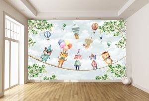 T9292 Wallpaper Animals and balloons