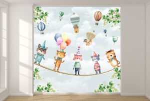 T9292 Wallpaper Animals and balloons