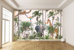 T9236 Wallpaper Tropical landscape with animals