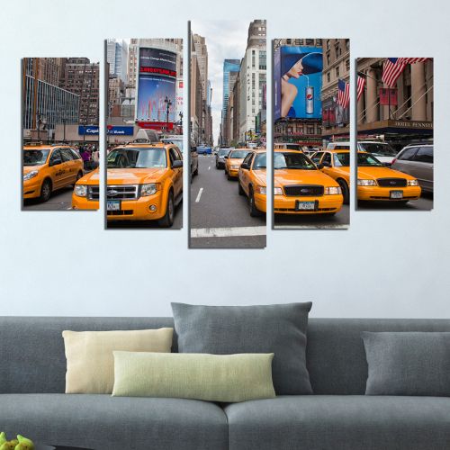 Canvas wall art New York city Manhatan yellow cabs