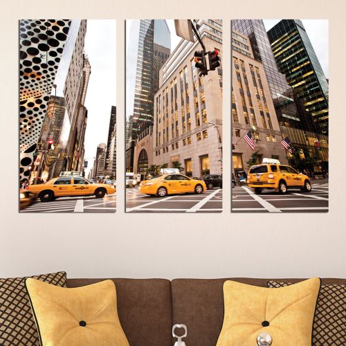 canvas wall art decoration New York taxi cabs