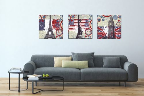 Wall art decoration London Paris New York