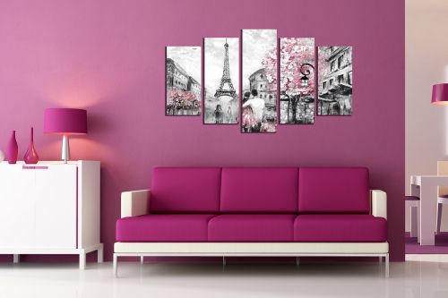 Wall art set Lovers in Paris for bedroom