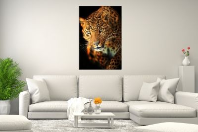 Картина Леопард - оранжево и черно
