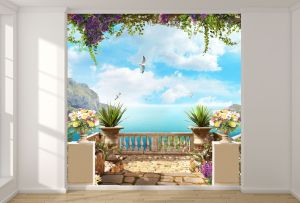 T9081 Wallpaper Terrace with sea view