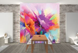 T0667 Wallpaper Abstract flowers