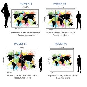 T0729 Wallpaper Abstract color map of the world