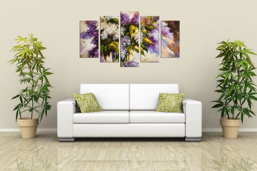  Art canvas decoration for wall with lilac