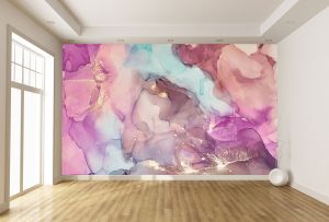 T0989 Wallpaper Abstraction with flowing colors