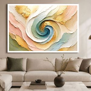 1178 Gentle Balance –Abstract Wall Art in Pastel and Gold