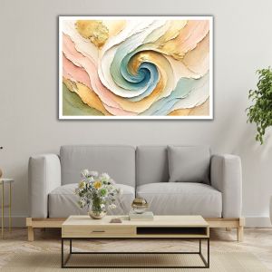 1178 Gentle Balance –Abstract Wall Art in Pastel and Gold