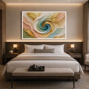 1178 Gentle Balance –Abstract Wall Art in Pastel and Gold