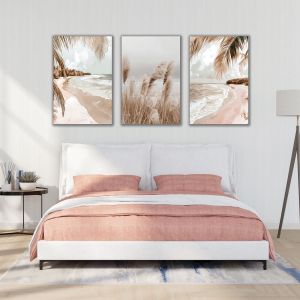 1179 Coastal Serenity – Set of 3 Beach Wall Art Prints in Neutral Tones