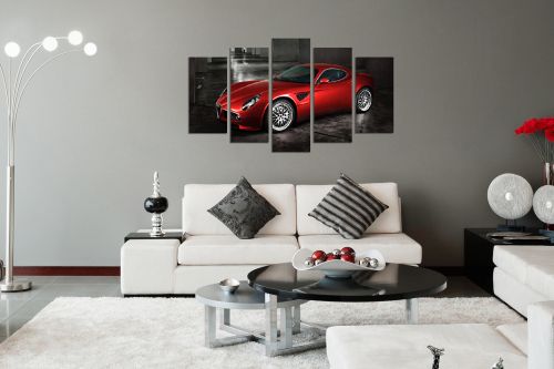  Art canvas decoration for wall with red car