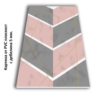 1173 Pastel Geometry – Set of 3 Marble Wall Art Prints with Gold Lines