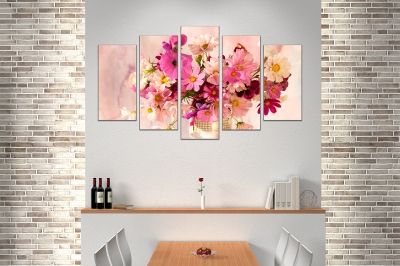 canvas print decoration with beautiful flowers