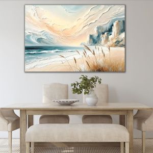 1181 Serenity by the Shore - Modern Pastel Coastal Landscape Wall Art