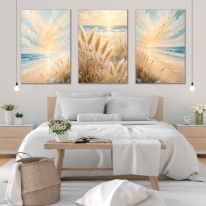 1184  Light of Sunrise – 3 Piece Coastal Wall Art Set