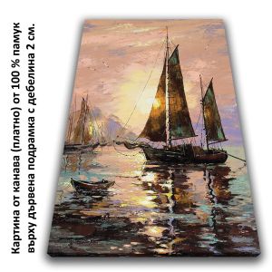 0001 Golden Horizon – Sunset Sailboat Wall Art