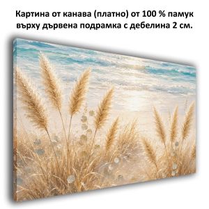 Хоризонтална картина с крайбрежие и море от канава 1185