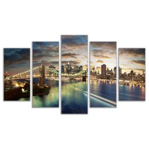 Wall art decoration (set of 5 pieces) Levender