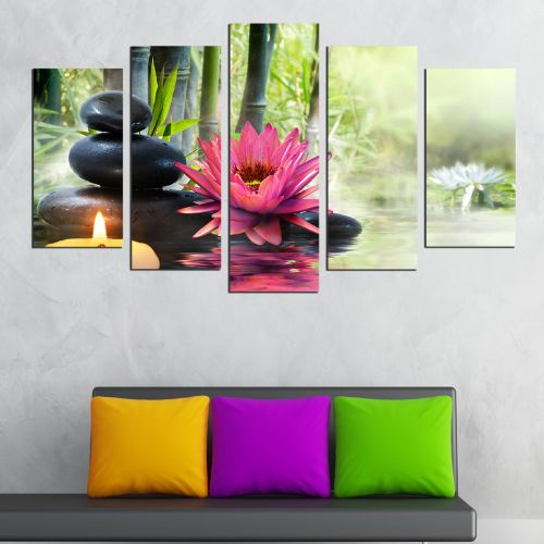 0466 Wall art decoration (set of 5 pieces) Zen composition