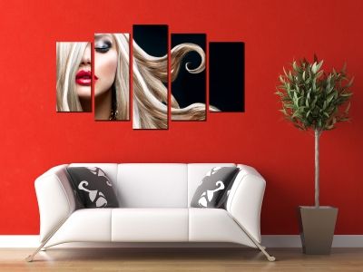 Fashion canvas art with beautiful woman with blond hair