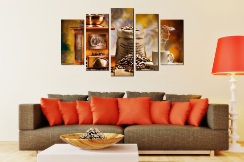  Art canvas decoration for wall with cofee