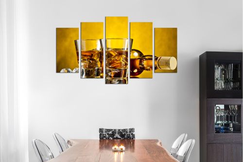  Art canvas decoration with whiskey and ice