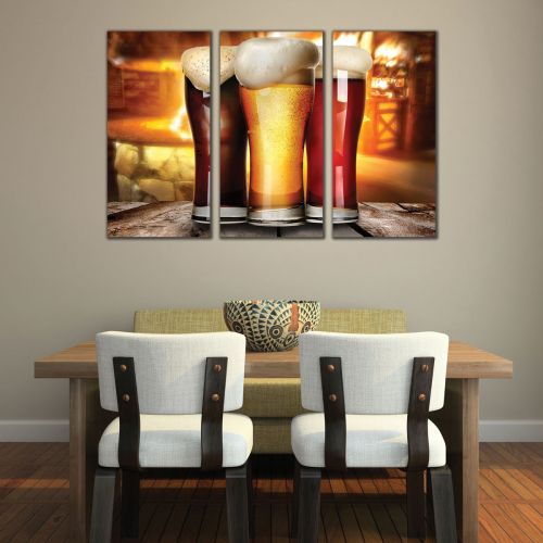 Wall art panels for night club with beers