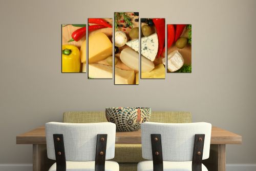  Art canvas decoration with cheese