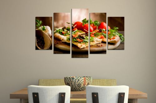  Art canvas decoration for restaurant with pizza