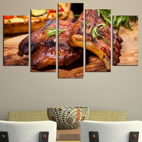 Canvas art set for restaurant BBQ 