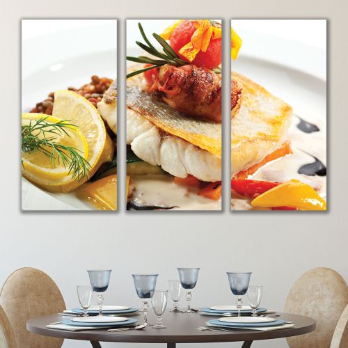 0493 Wall art decoration (set of 3 pieces) A fish specialty