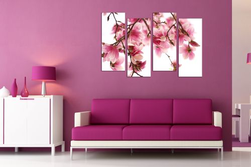 Wall  decoration for living room with beautiful magnolia