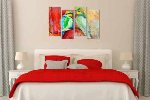 Wall  decoration canvas for bedroom birds in love